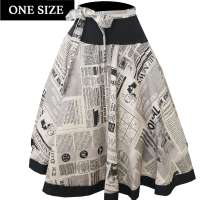 Circle skirt with newspaper - one size