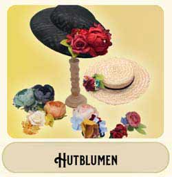 Blumen zum Anstecken: ein Hut - viele Variationen