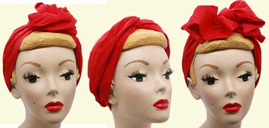 Rotes Turban Haarband mit Draht