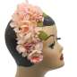 Preview: small half hat in pink with many flowers