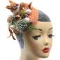 Preview: Reh Fascinator in Braun mit Kugeln und Tanne