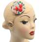 Preview: Mini Fascinator mit ilex und pompons