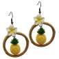 Preview: Earrings with yellow pineapple in bamboo ring