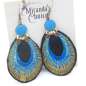 Preview: Embroidered peacock feather earrings - Peacock eye
