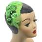 Preview: Fascinator/ kleiner Half Hat grüne Pailletten