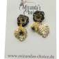 Preview: Ohrring mit schwarz gold, Emaille Blume