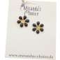 Preview: ohrringe schwarz Blumen Emaille vintage