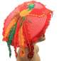 Preview: red raffia cone hat with fringes