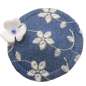 Preview: Blauer Mini Fascinator mit Blumen und Jeans