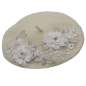 Preview: beret ivory flowers wool vintage rockabilly