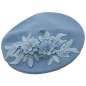 Preview: Beret in light blue with lace
