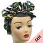 Preview: Black Easy Turban printed leaves with lots of volume