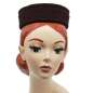 Preview: pillbox hat brown 50th vintage