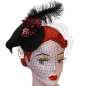 Preview: fascinator Schleier Schwarz Rabe