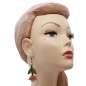 Preview: head with Earrings with Embroidered Flowers in Pink & Gold
