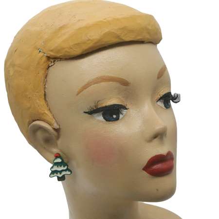 Kopf mit Tannenbaum Ohrringen