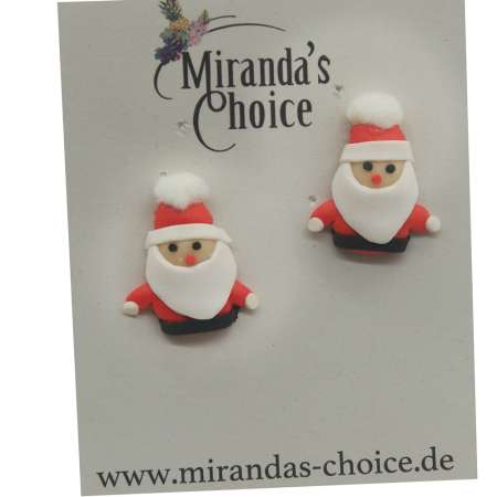 rot weisse Ohrringe Weihnachtsmann