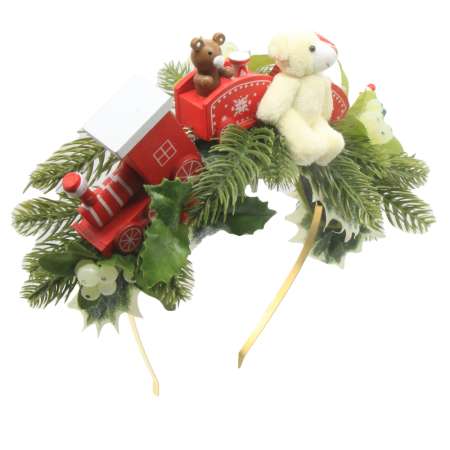 haddress xmas mit Holzeisenbahn und tanne