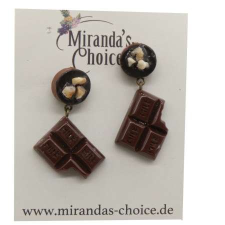 Ohrringe mit Praline und Schokolade