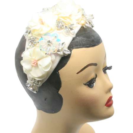 White sparkling half hat