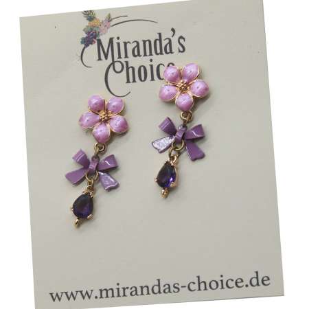 Lilac bling - earrings vintage style