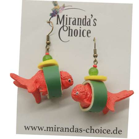 Ohrringe mit Gold fisch und Zwiebelring