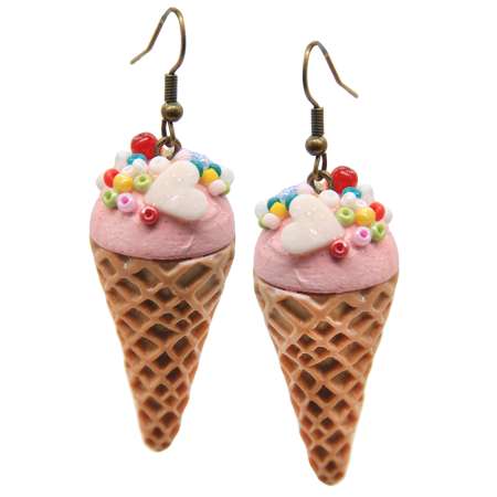 Earrings with pink Ice Cube