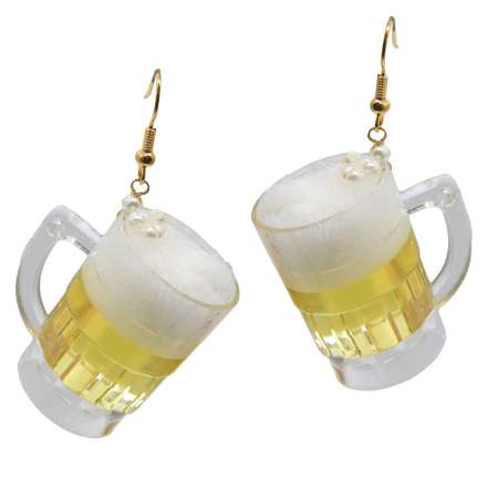 Ohrringe mit Bier im Glas