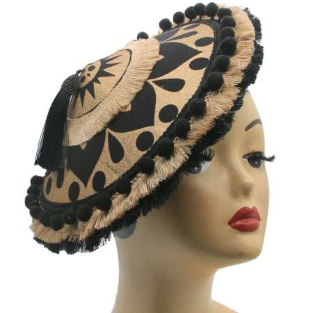 vintage style cone hat with fringes