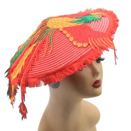 Coolie hat with fire bird