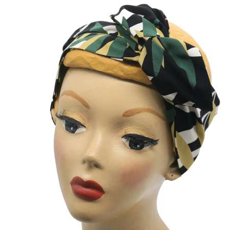 Haarband Bandana schwarz grün blätter rockabilly 02andana leo rockabilly