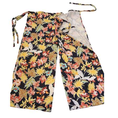 Sommerhose im Vintage-Stil Blumen blau