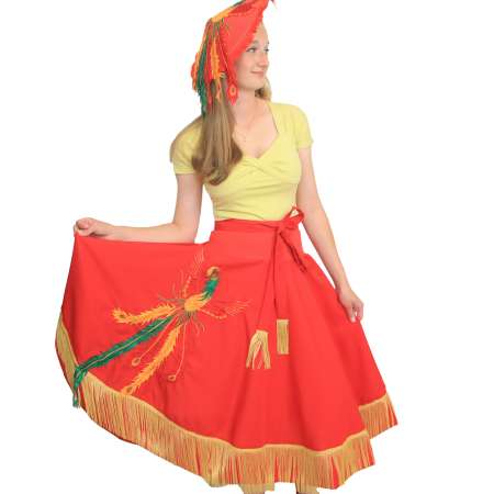 circle skirt red yellow