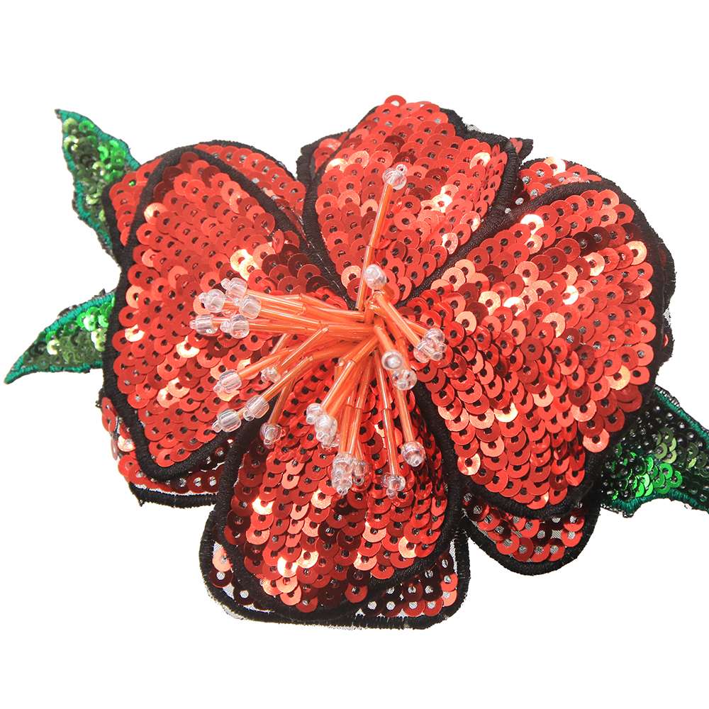 hair flower red hibiscus sparkling