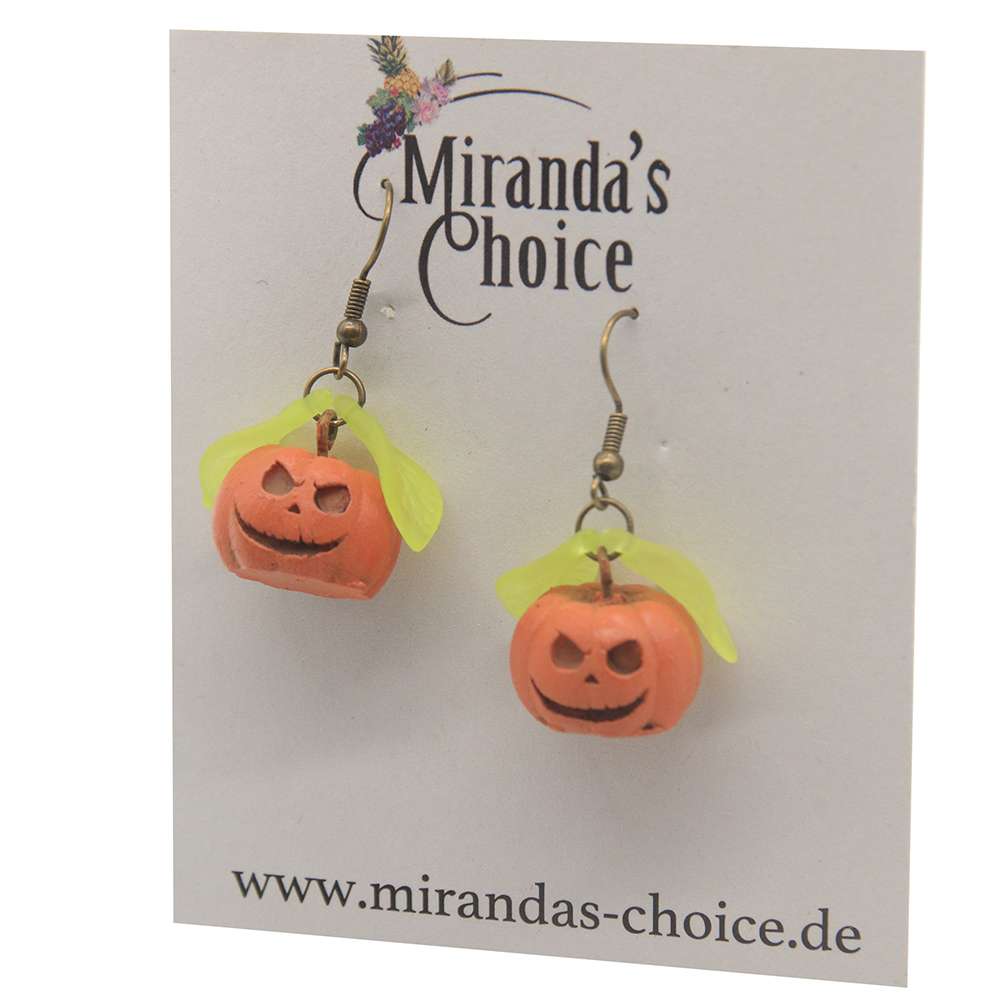 Carved pumpkin earrings