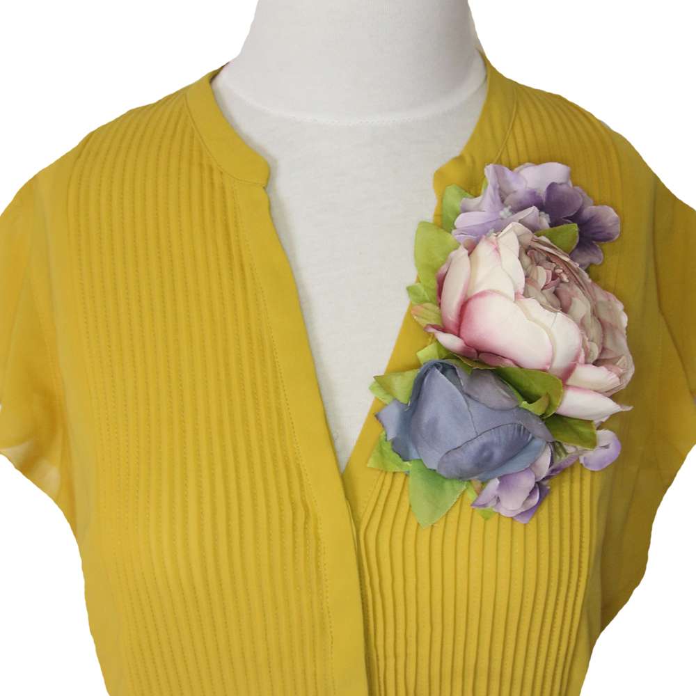 Violet flower corsage with many variations - hair flower, hat flower, brooch