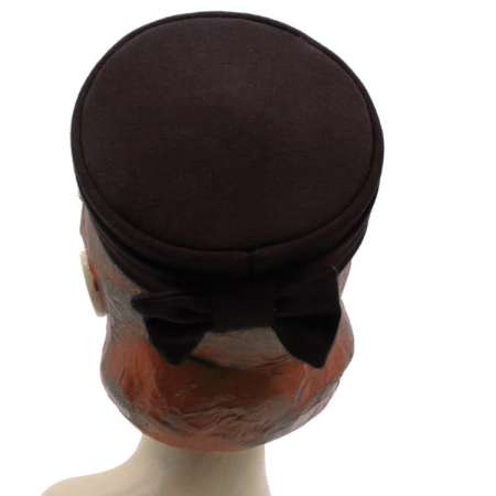 pillbox brown backside hat