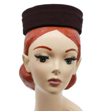 pillbox hat brown 50th vintage