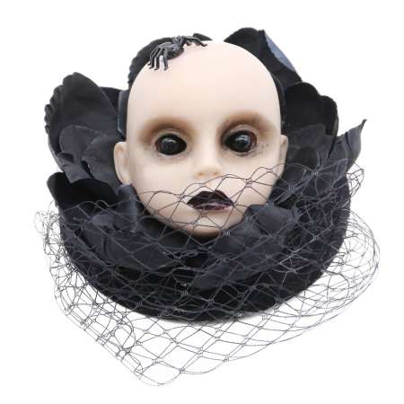 fascinator halloween schwarz puppe spinne rockabilly