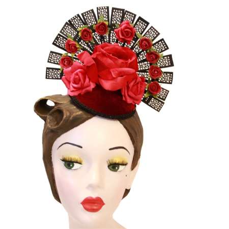 Kopfschmuck Rosen Fächer burlesque
