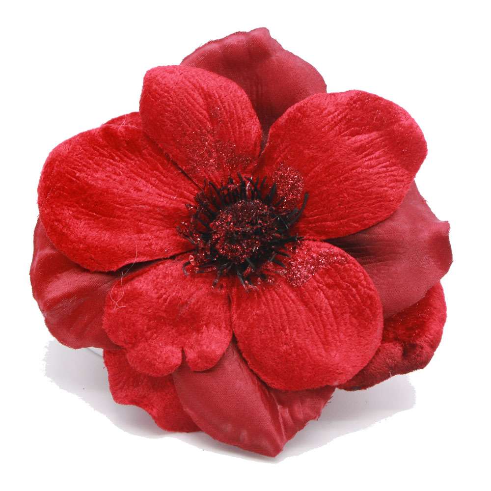 red hair flower velvet
