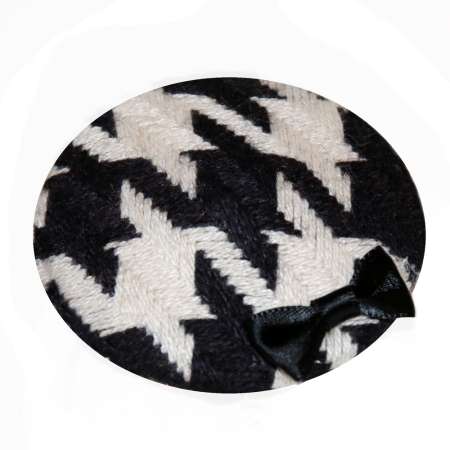 Hahnentritt Mini Fascinator schwarz weiß