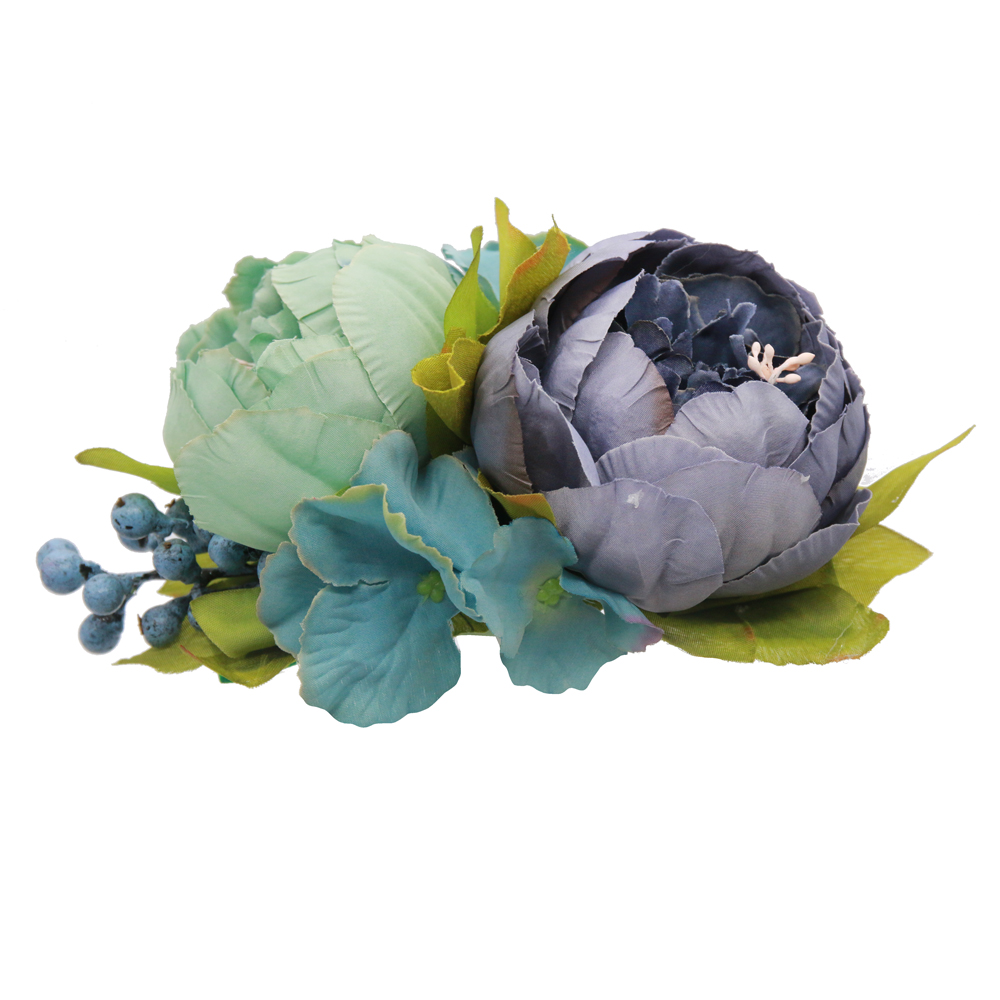 Turquoise petrol blue Hair flowers & Clip flower