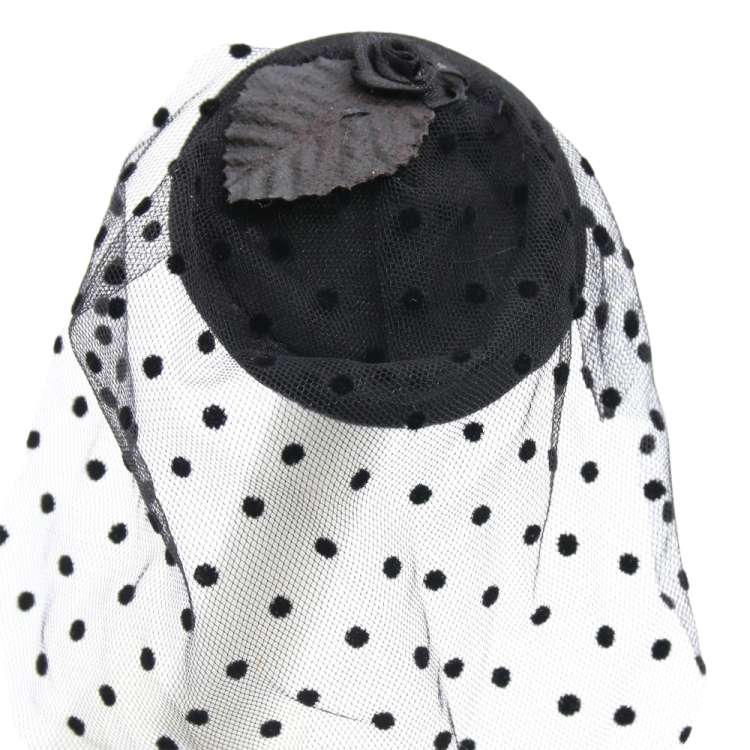 mini hat black veil violet flowers