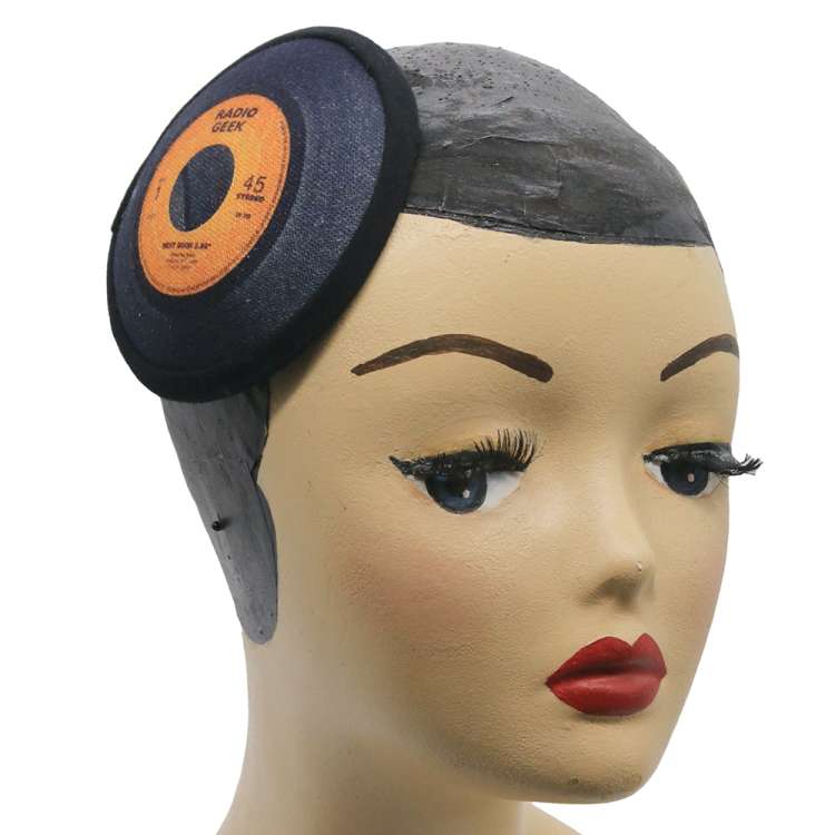 Schwarzer Fascinator Schallplatte