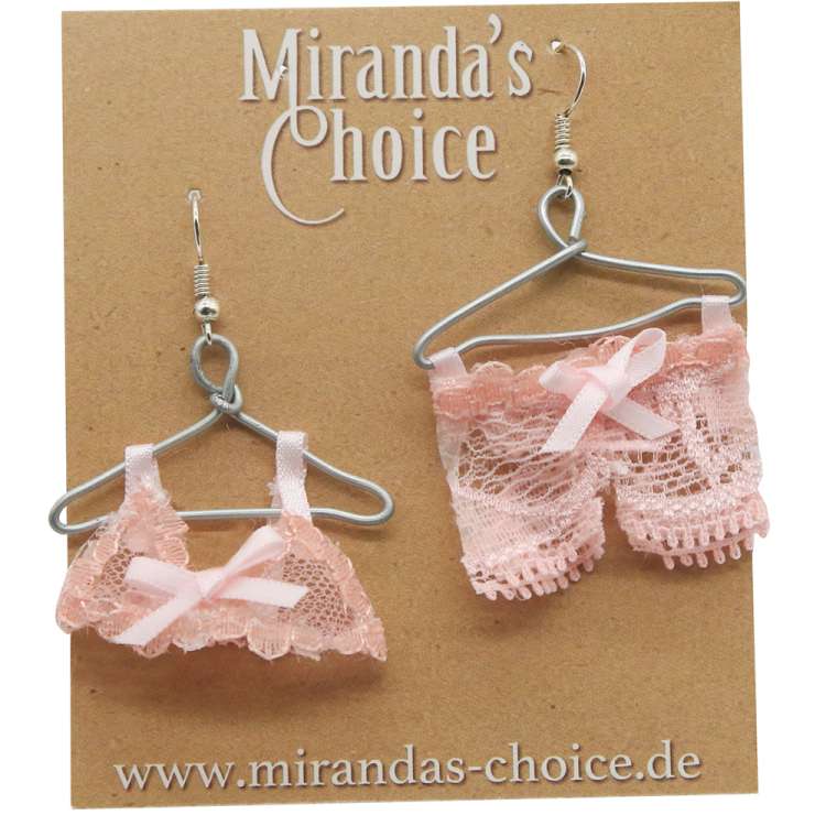 pink bra & Slip Earrings