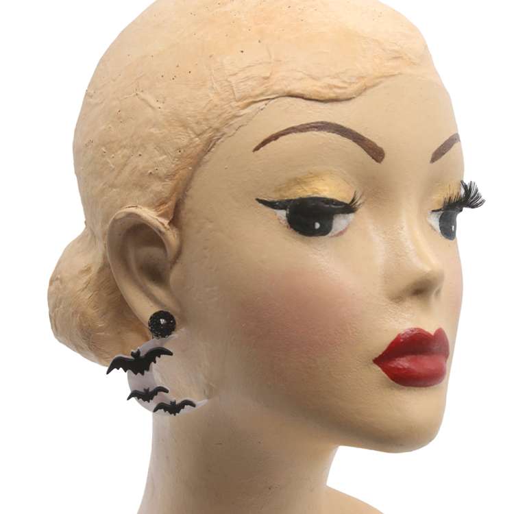 Bats & moon earrings vintage