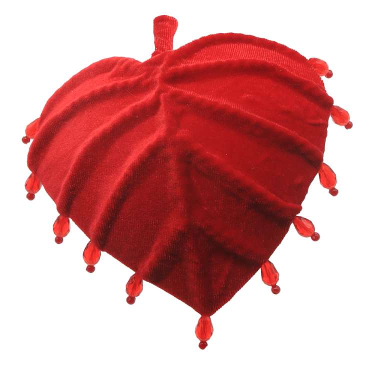 red fascinator velvet valentine heart