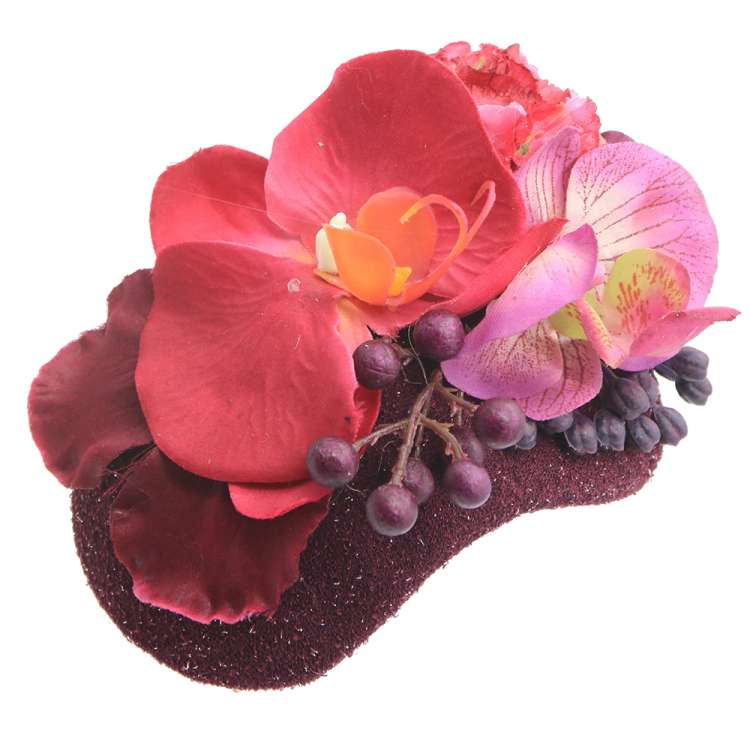 Fascinator/ Small Half Hat purple orchid