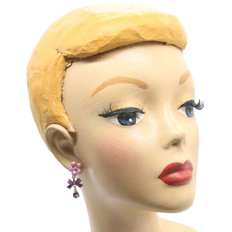 earrings vintage style with drop and blossom